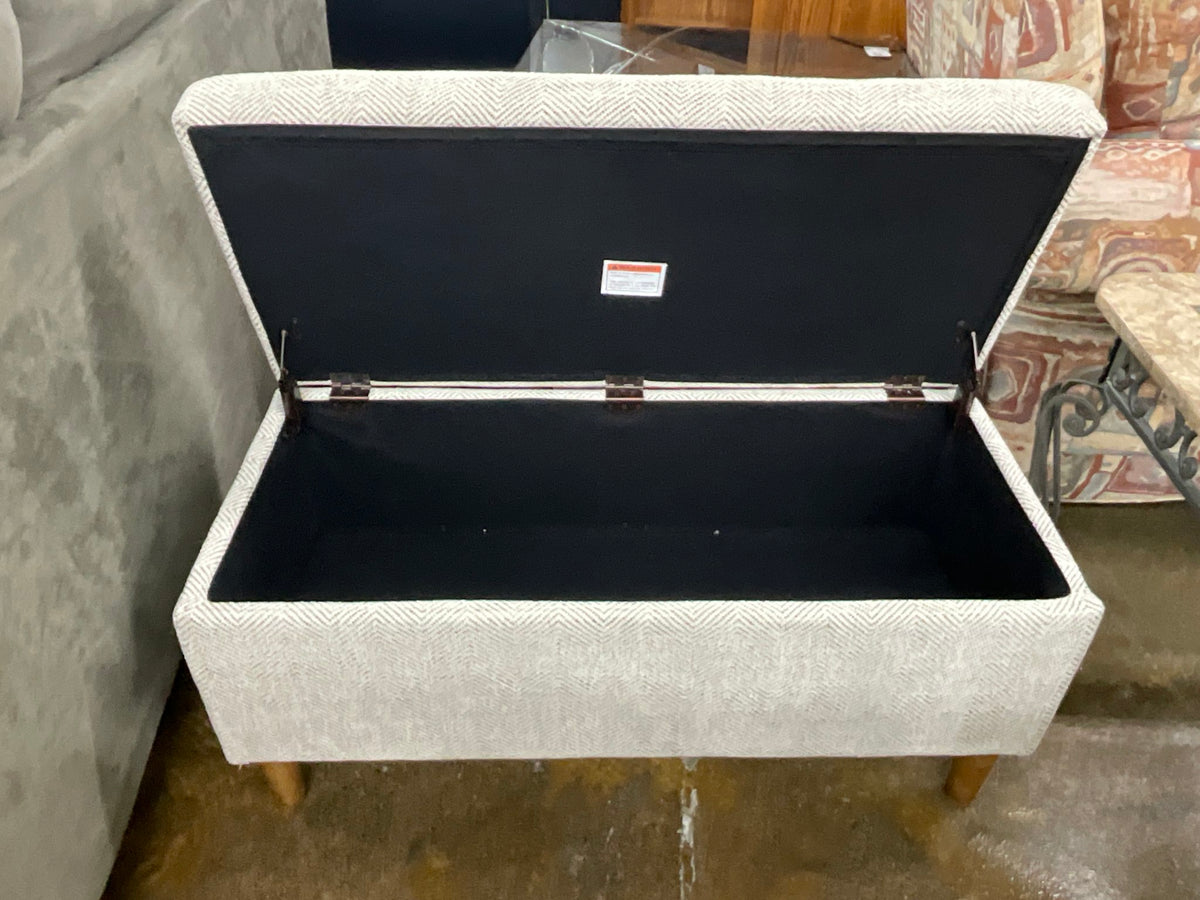 Cream Bench w/ Storage