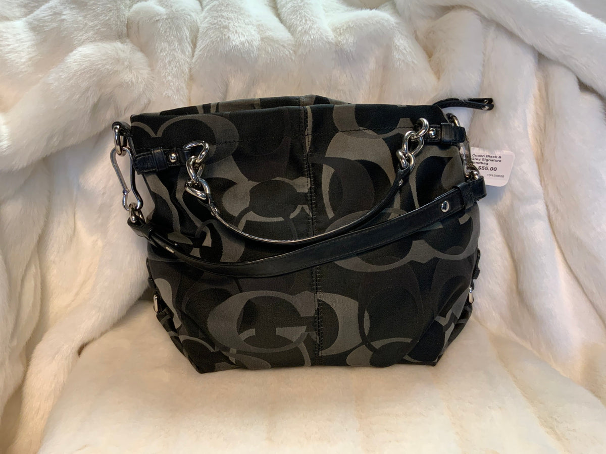Coach Black & Grey Signature Handbag