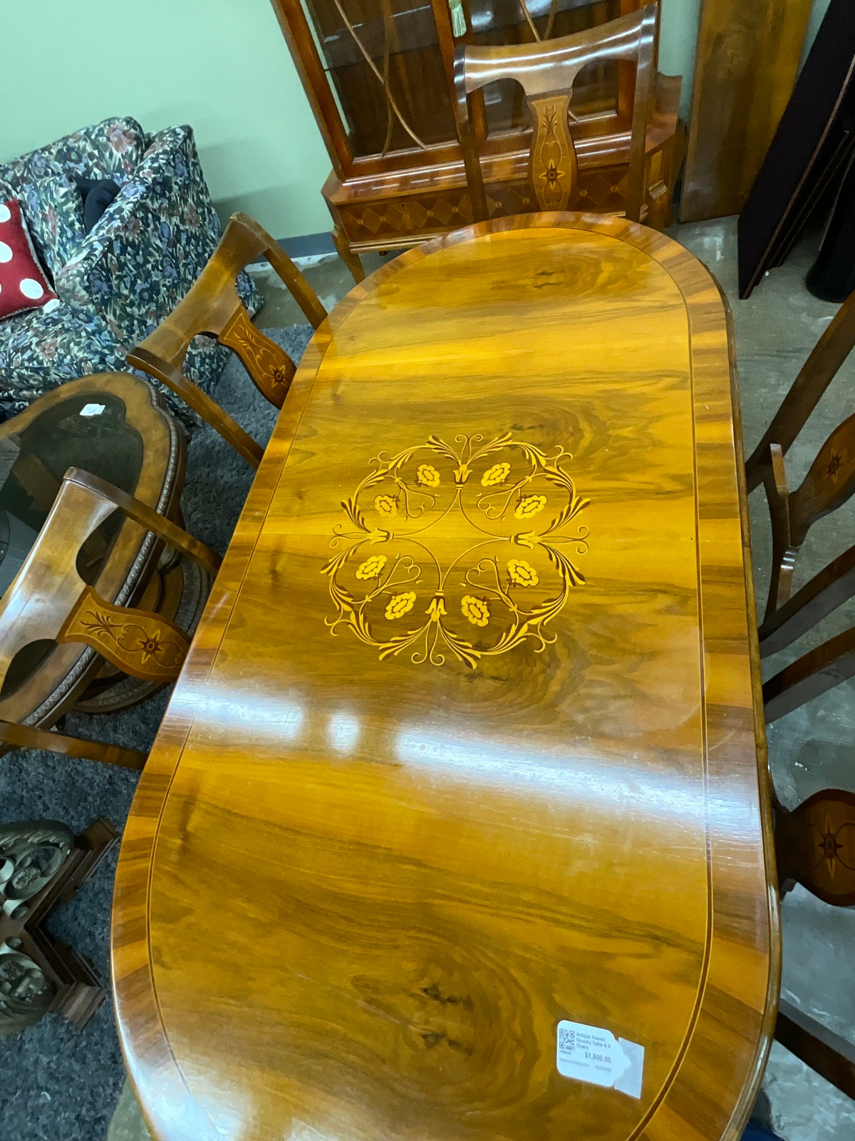 Antique French Country Table & 6 Chairs