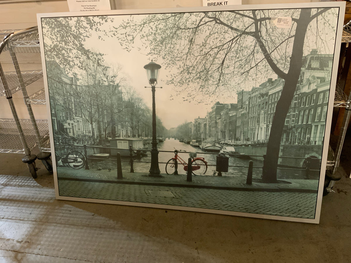 XL Ikea City Scape with Bicycle Framed Art