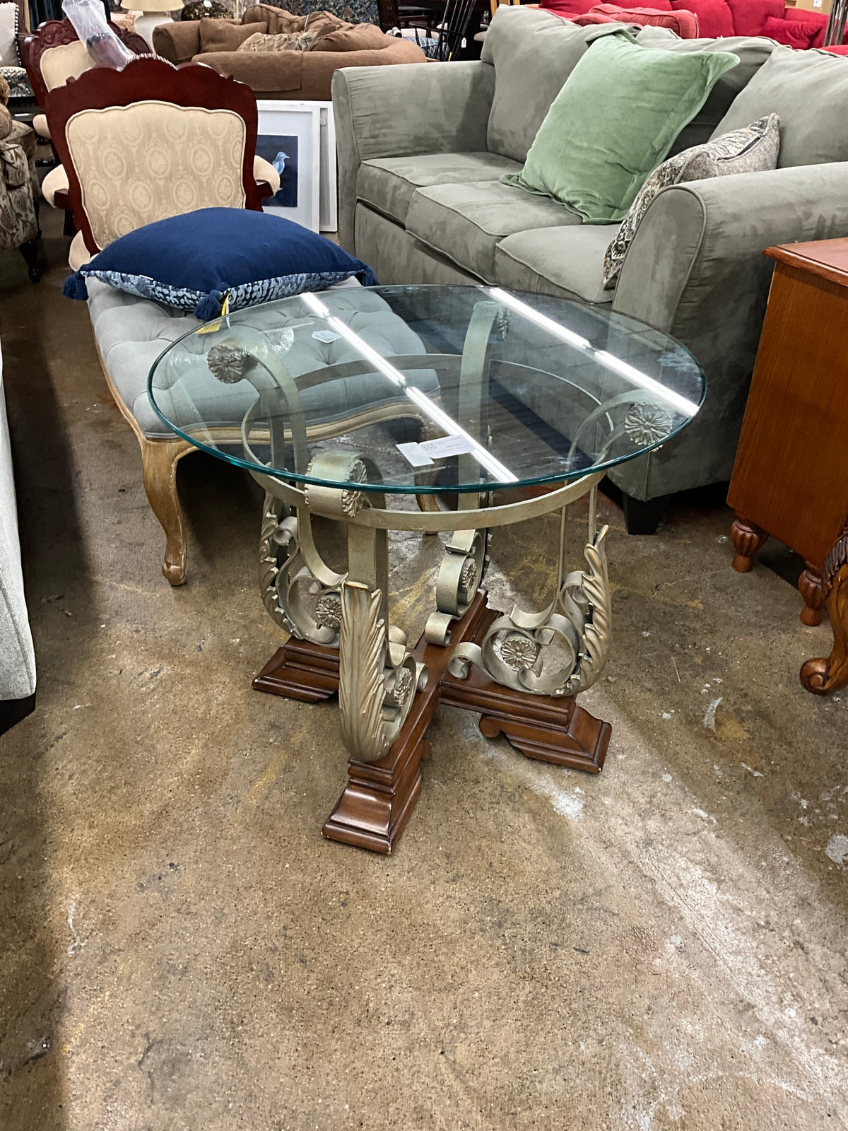 Glass Top Accent Table