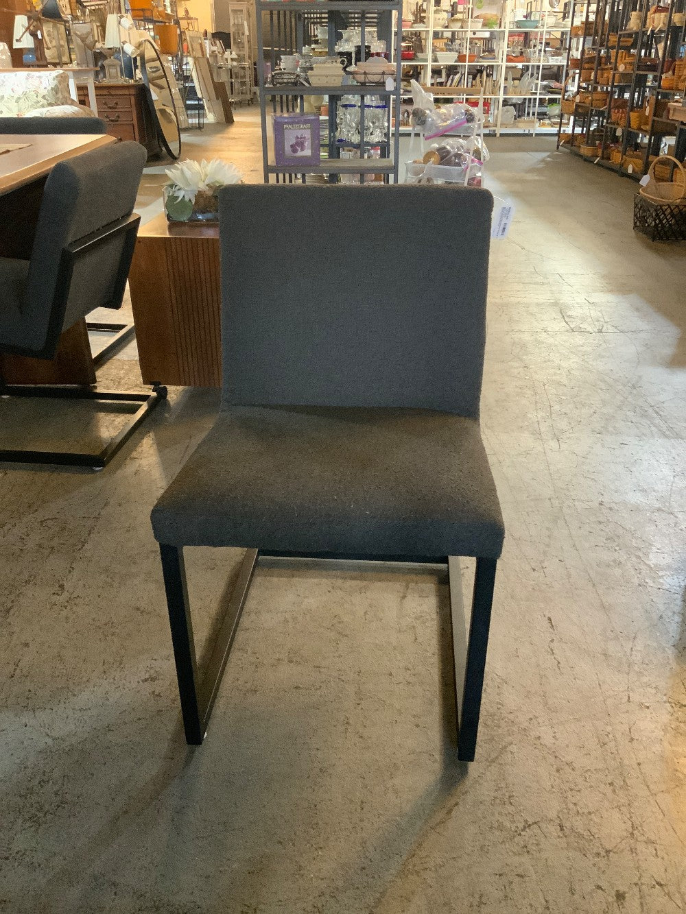 SET of 6 Contemporary Grey & Black Dining Chairs