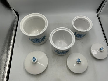 Blue Flower Jay Company Canisters Set of 3