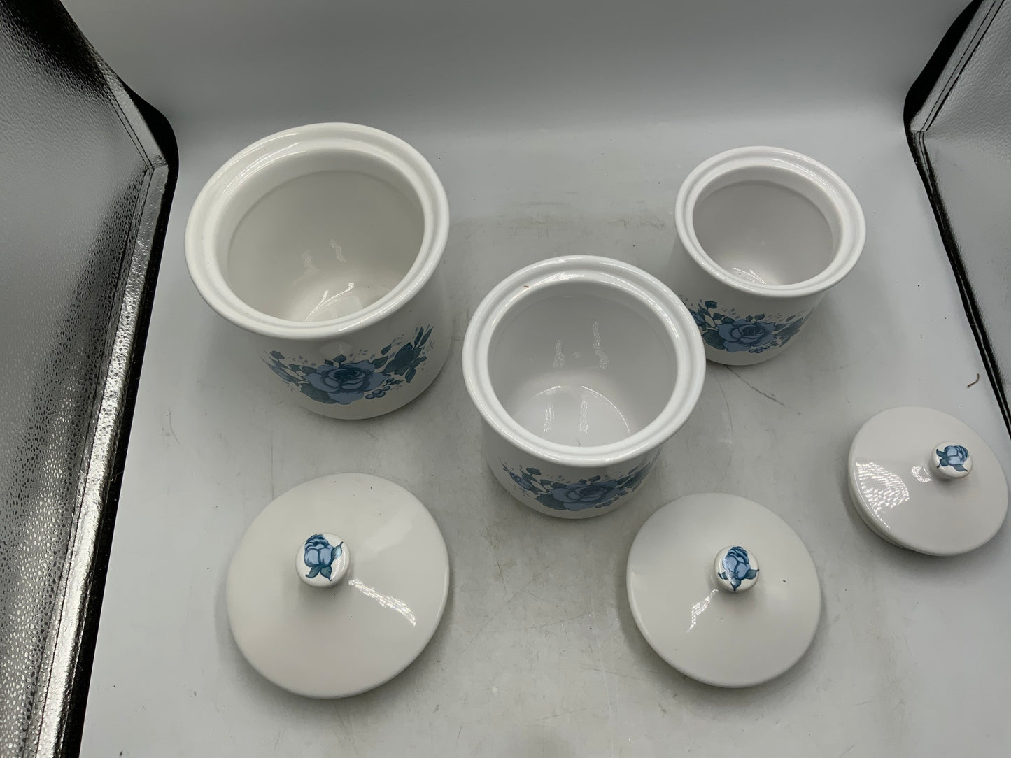 Blue Flower Jay Company Canisters Set of 3