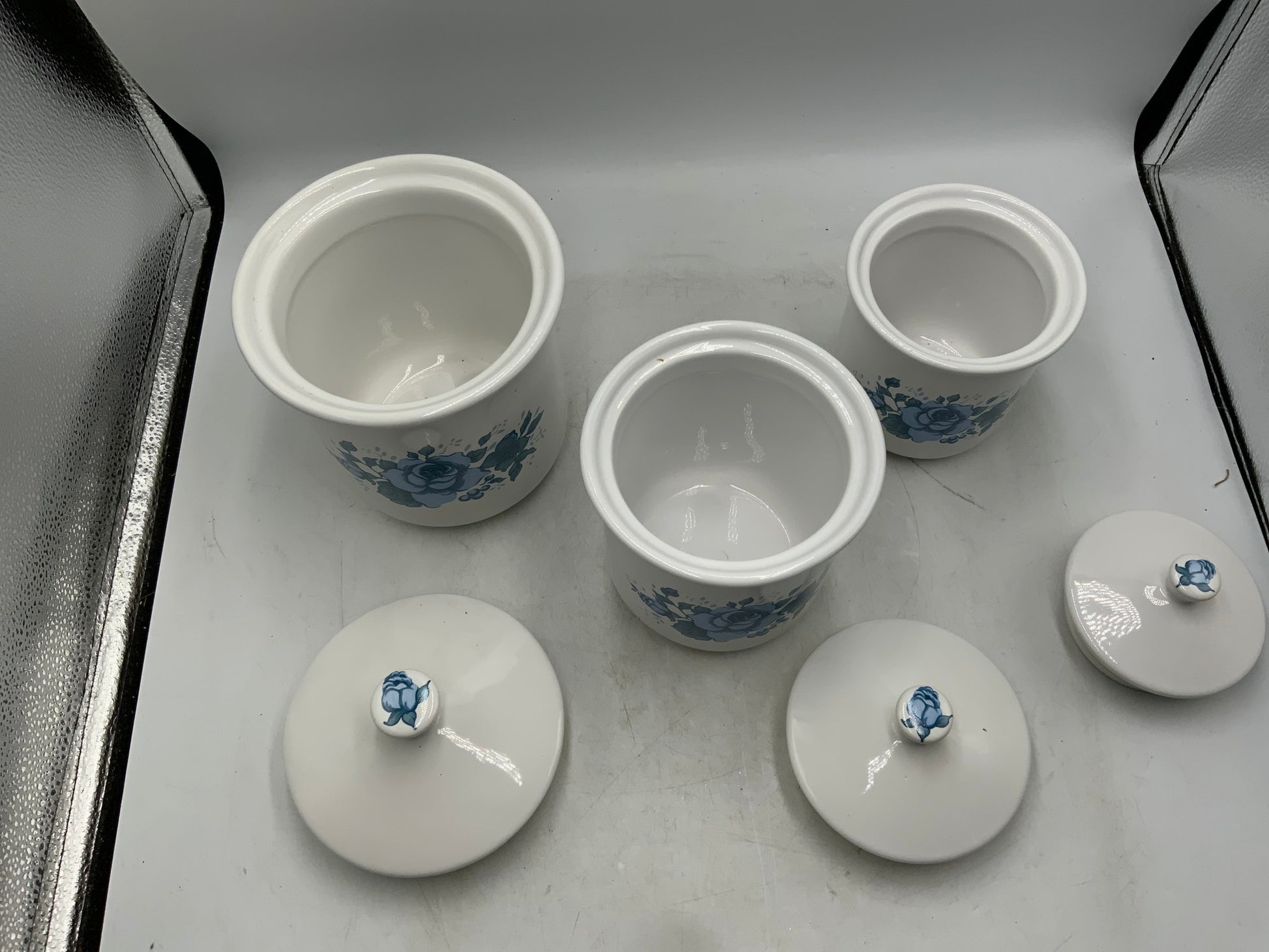 Blue Flower Jay Company Canisters Set of 3