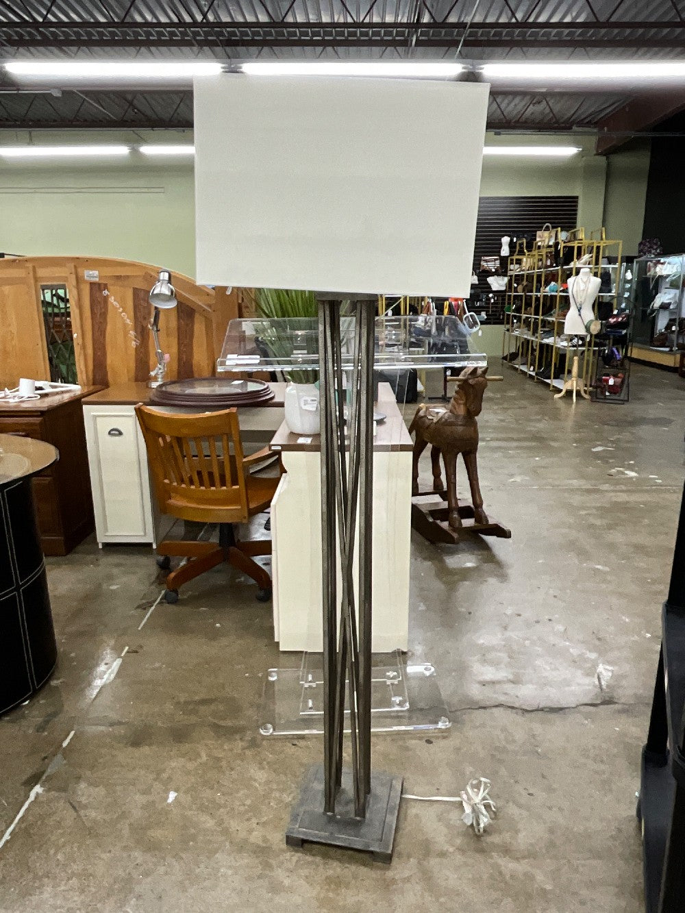 Silver Metal Floor Lamp