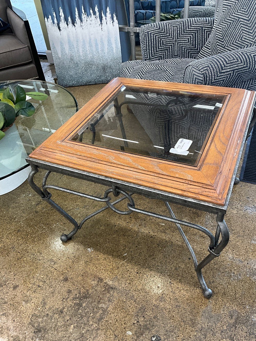 Glass Inlay End Table