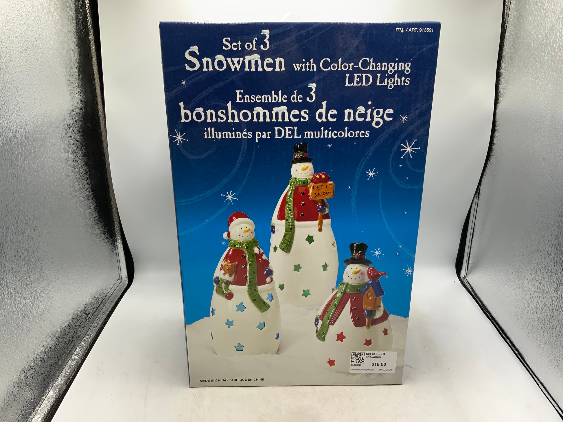Set of 3 LED Snowmen