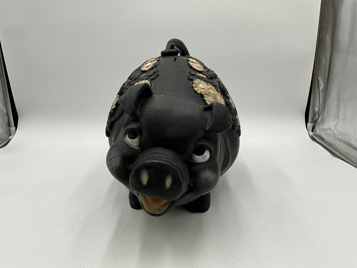 1976 Universal Statuary Corp Floral Piggy Bank