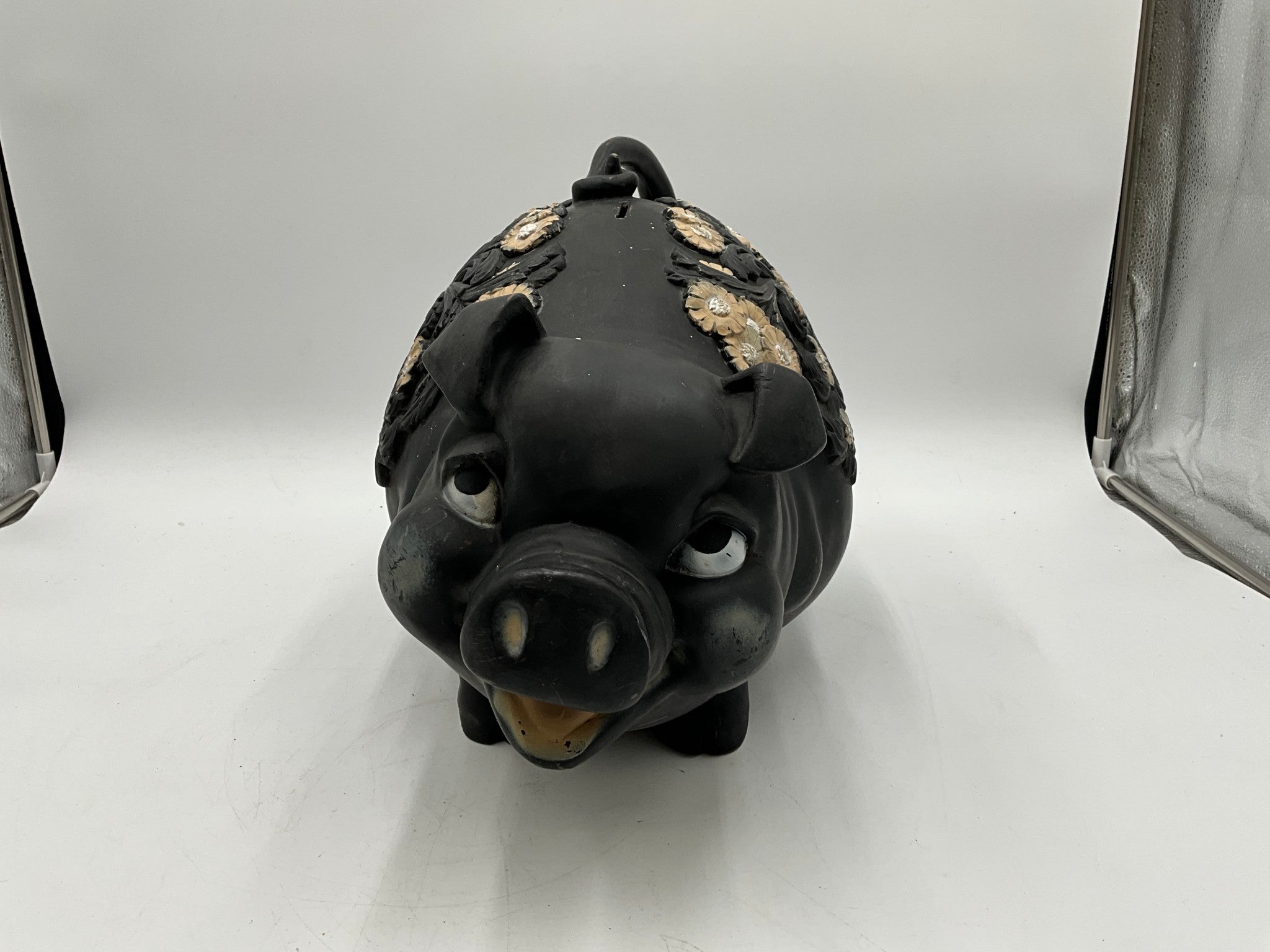 1976 Universal Statuary Corp Floral Piggy Bank