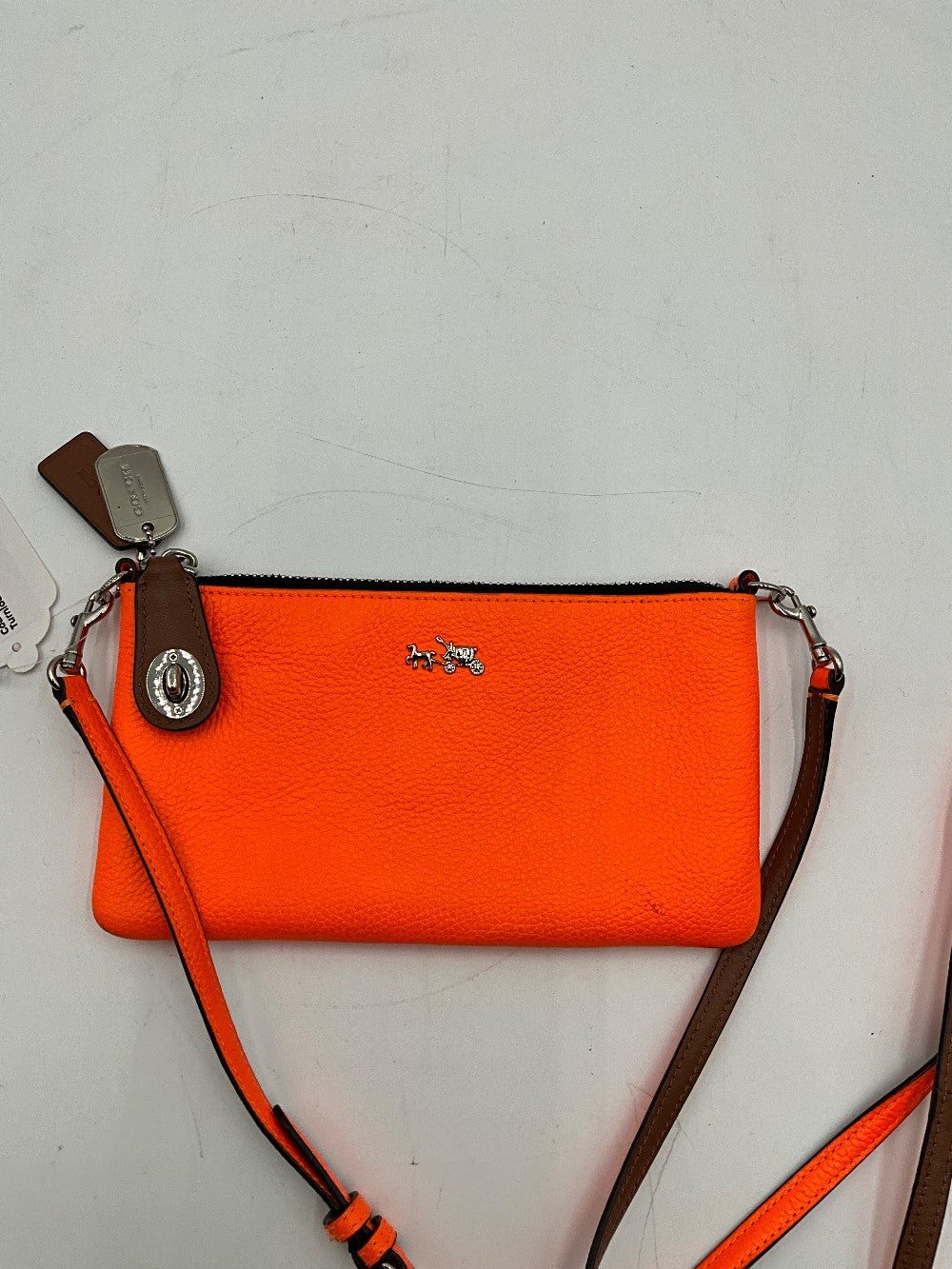 Coach Neon Orange Kylie Turnlock Bag