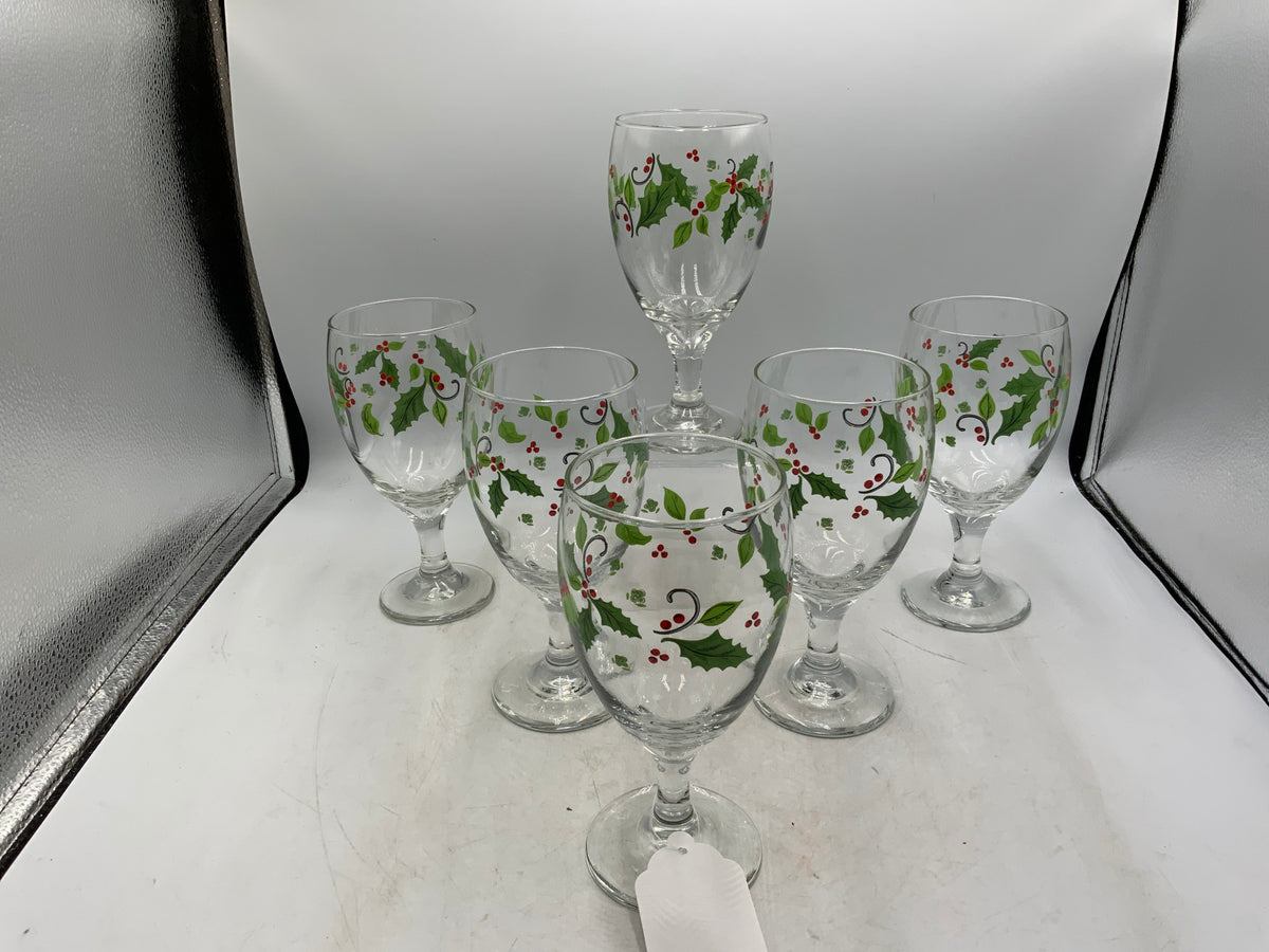Christmas Wine Glasses Set of 6