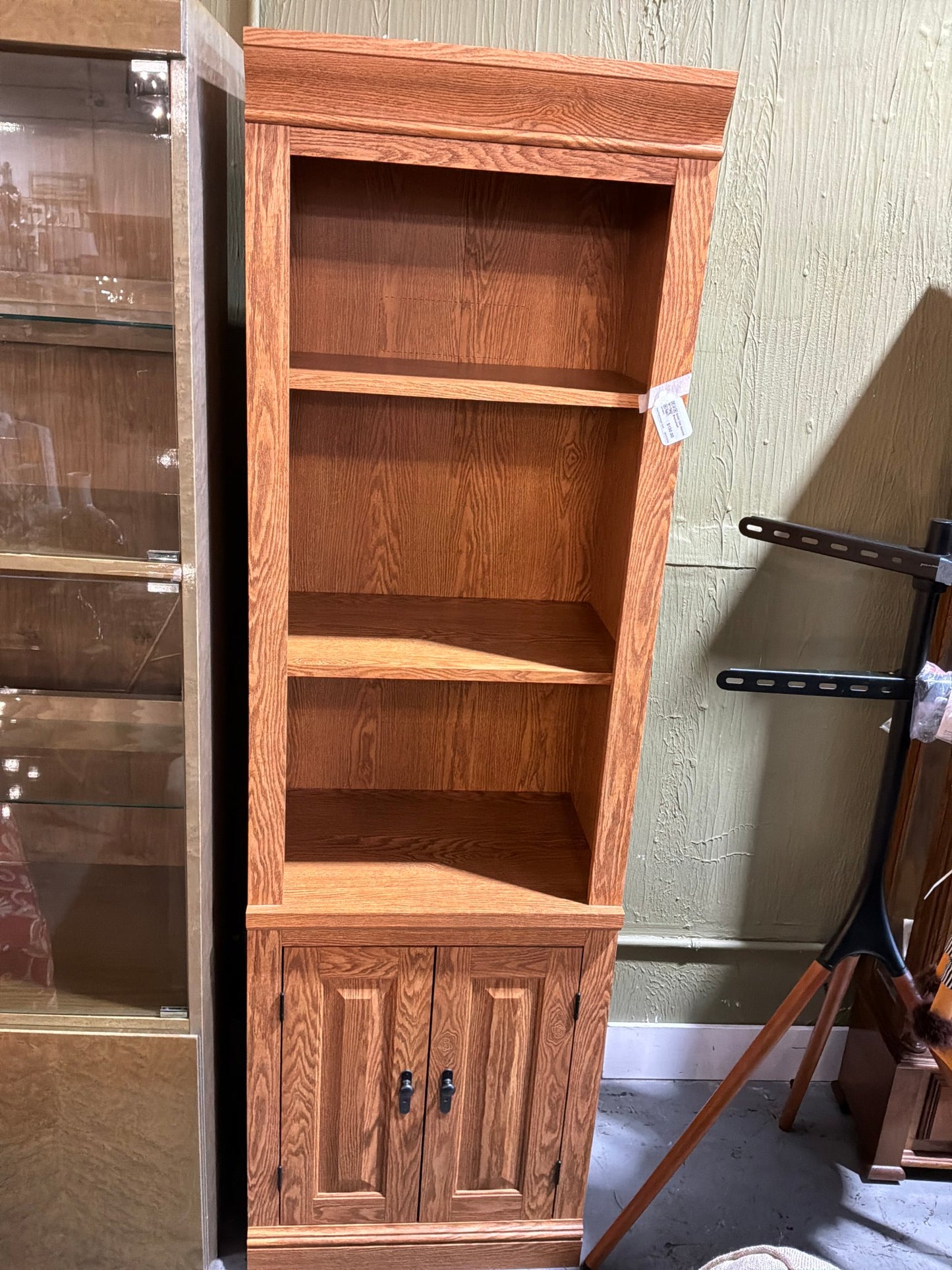 Solid Oak Narrow Bookshelf