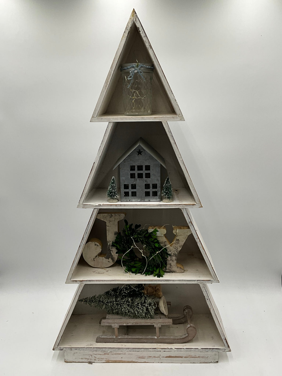 White Wood Tree Shelf