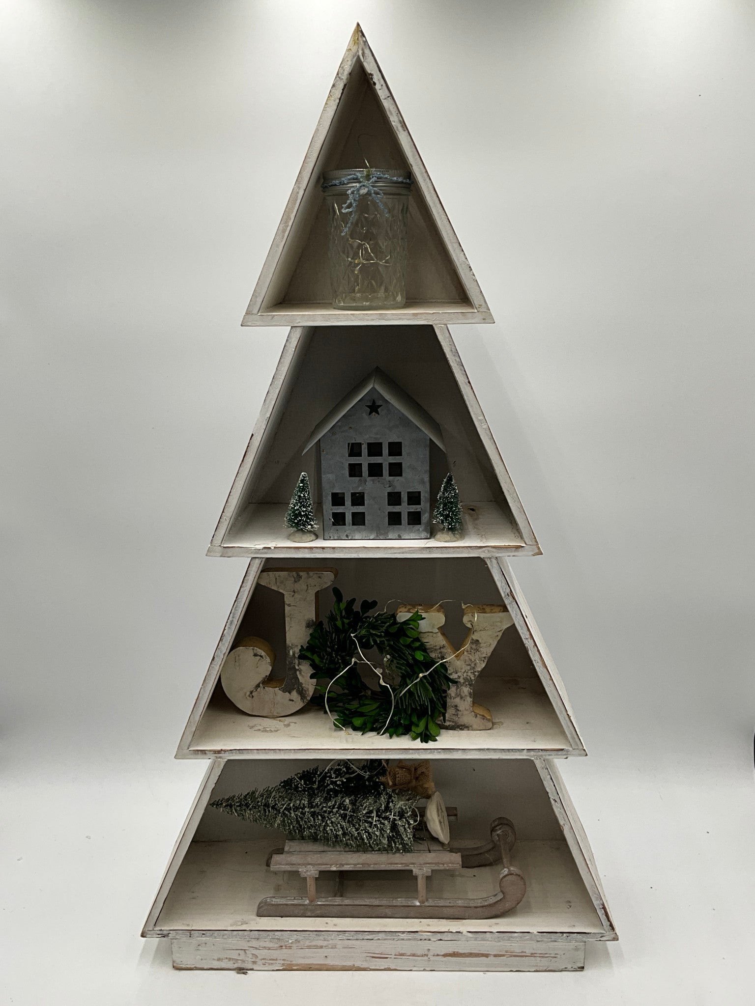 White Wood Tree Shelf