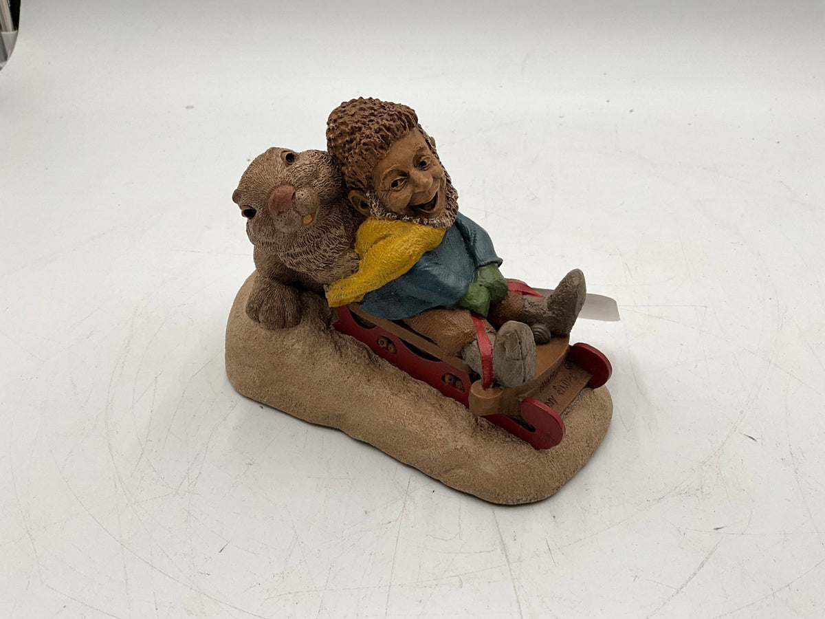 Tom Clark & Tim Wolf Gnome On Sled