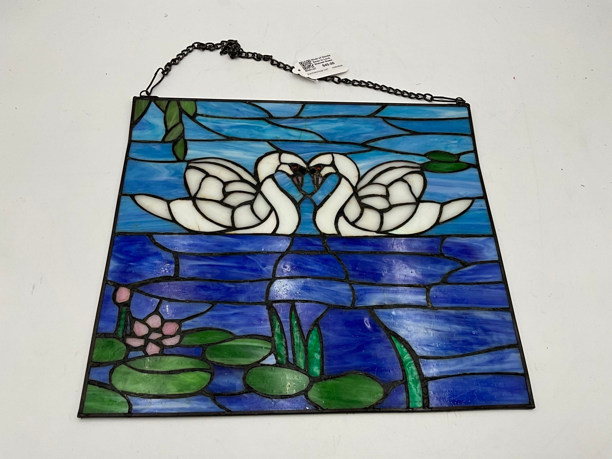 River of Goods Swan In Love Stained Glass