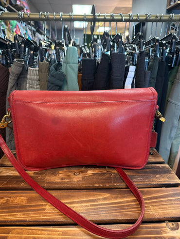 Vtg. Red Coach Crossbody