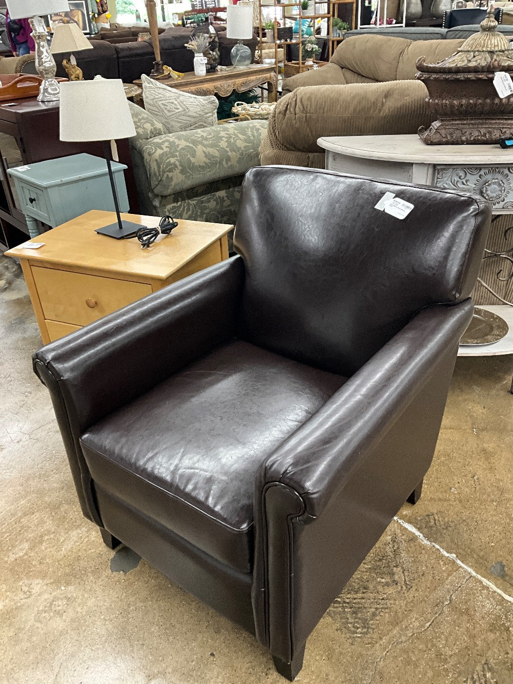 Dark Brown Faux Leather Chair