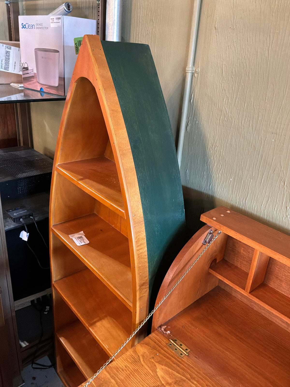 Large Green/Wood Boat Shelf