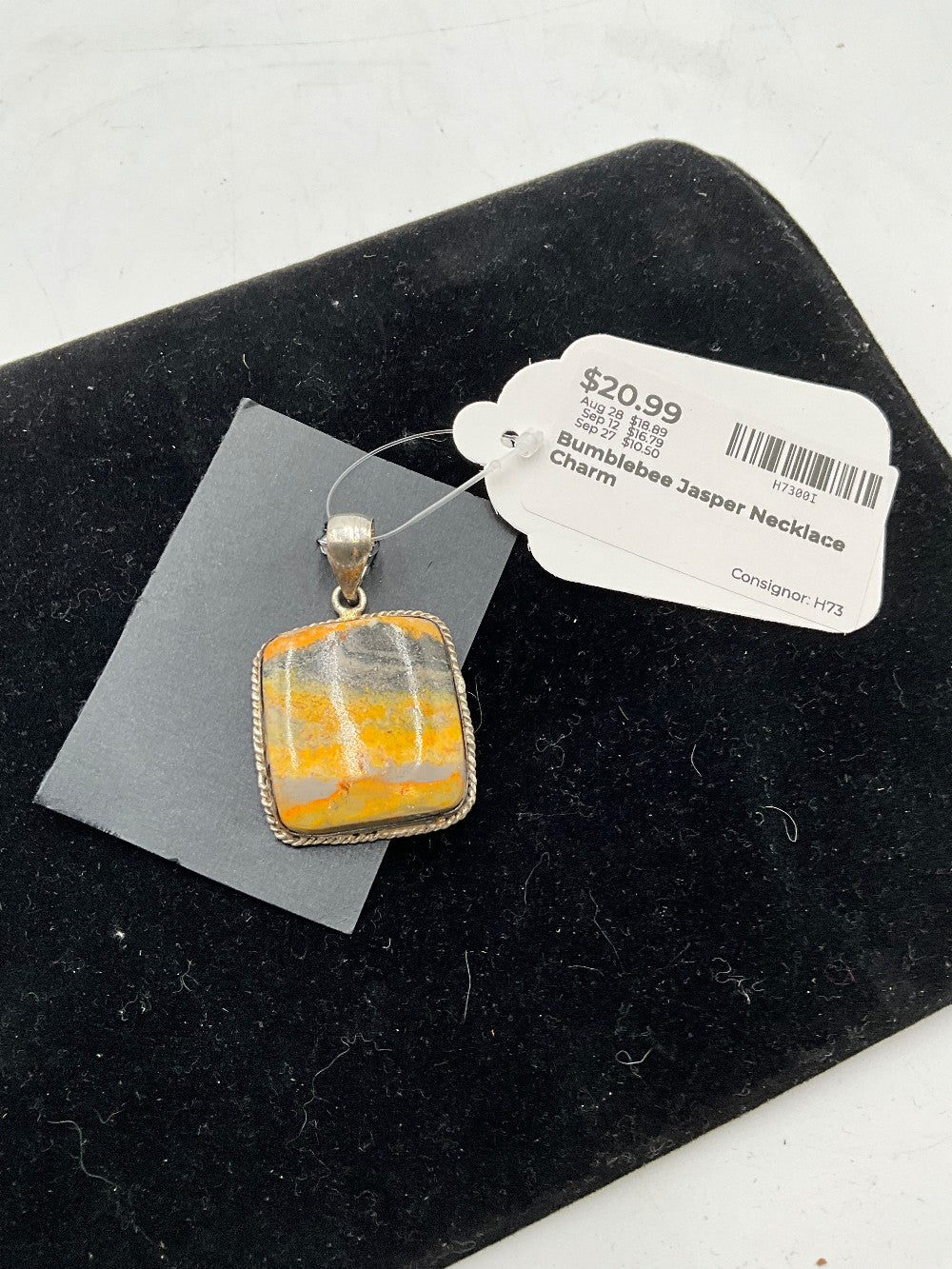 Bumblebee Jasper Necklace Charm
