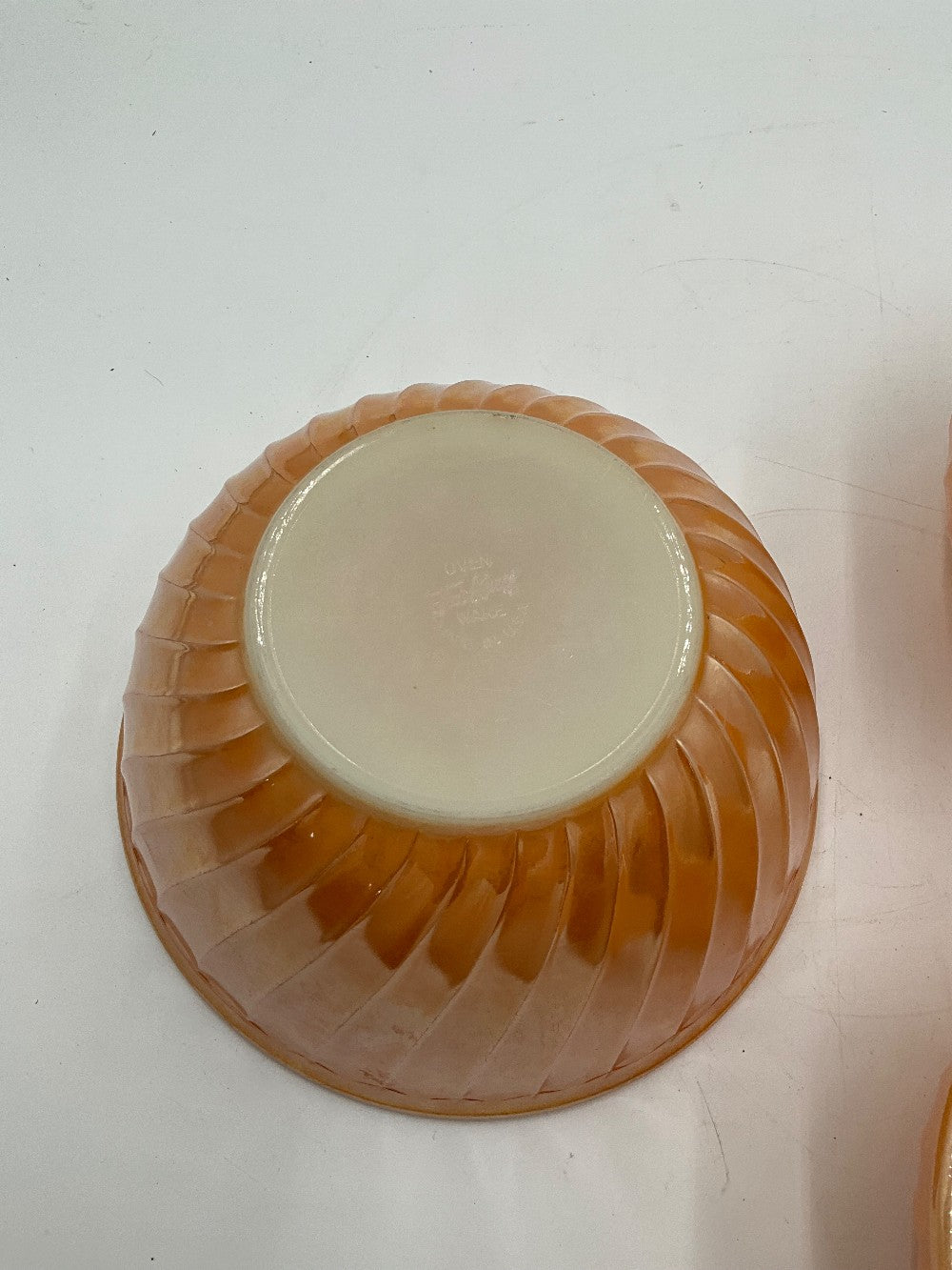 AH Fire King Peach Luster Mixing Bowl Set of 3