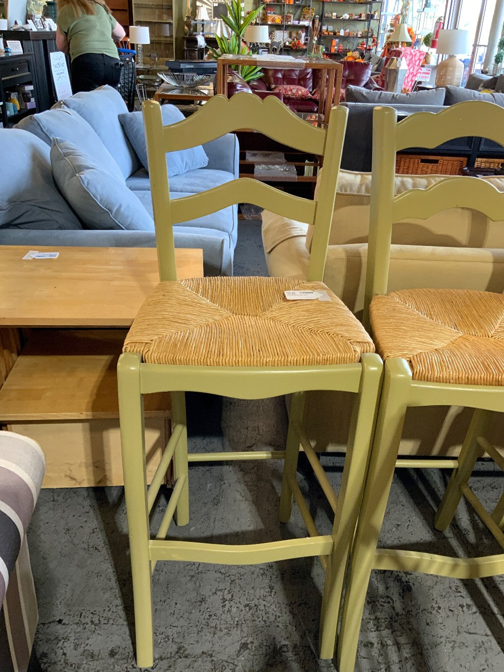 Wood/Wicker Bar Stool