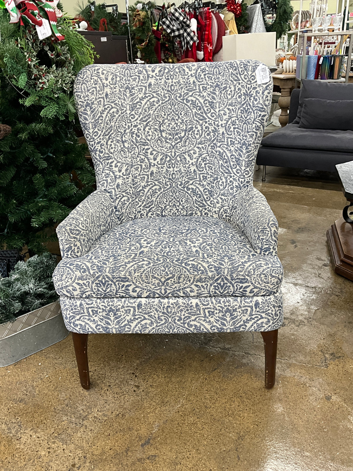 Pier 1 Blue & White Accent Chair - AS IS