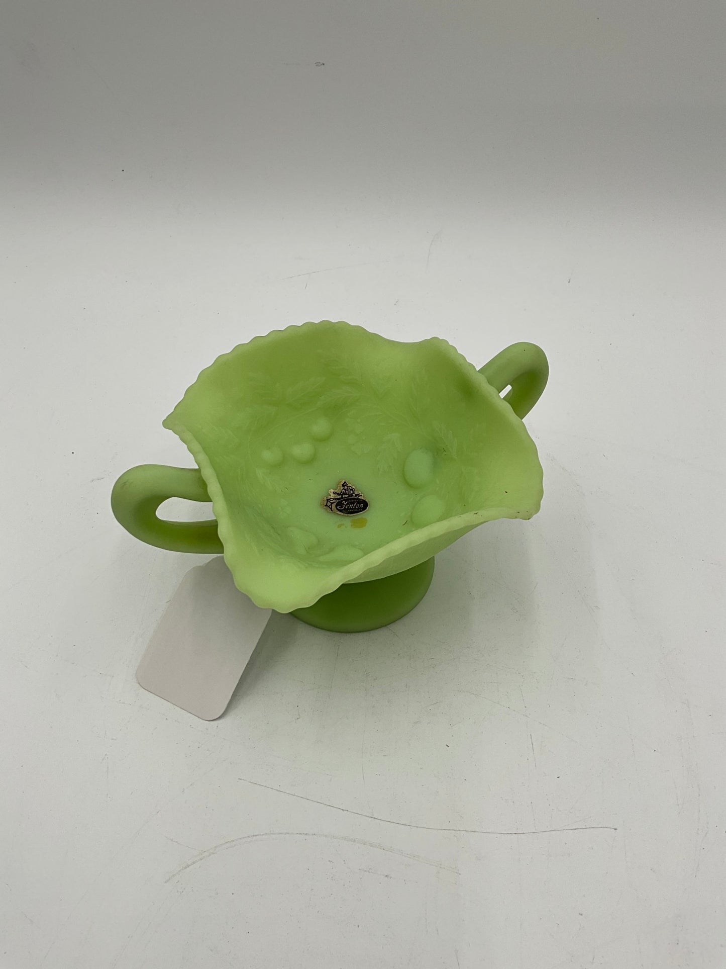 Fenton Green Dish w/ Handles