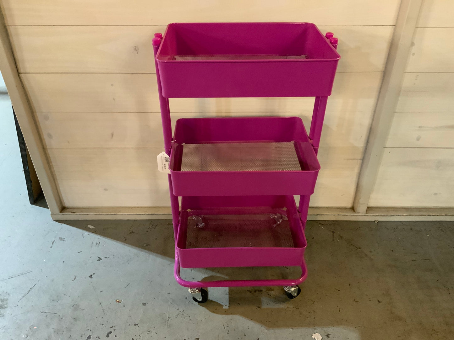 Purple 3 Tiered Rolling Cart