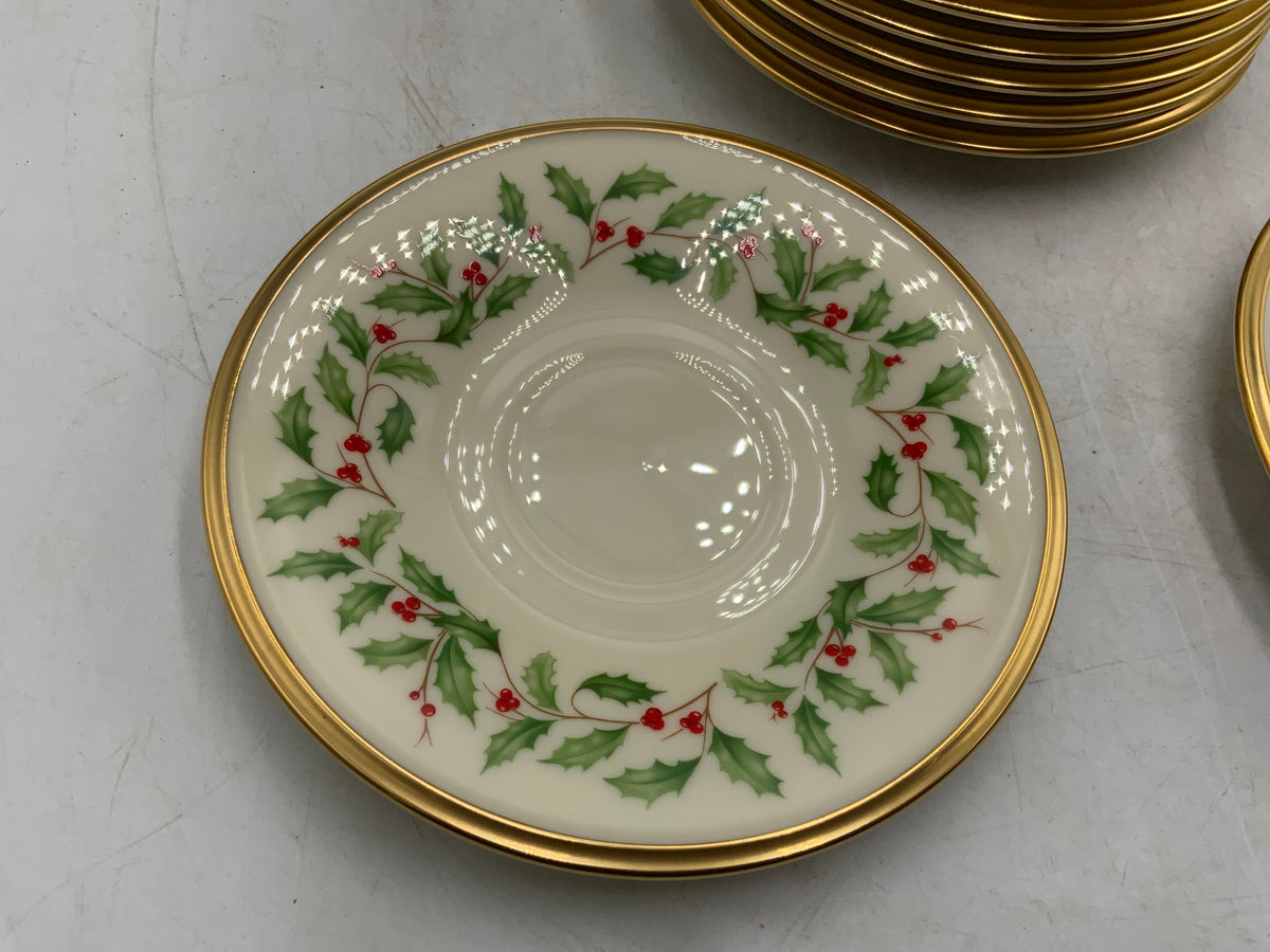 Lenox Holiday Saucers Set of 8