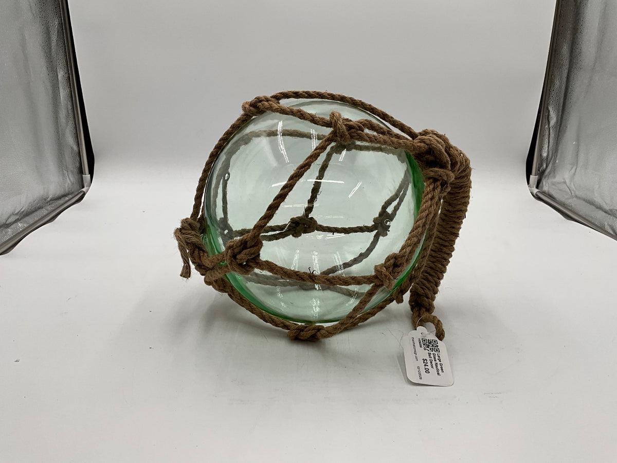 Large Green Glass Nautical Ball Decor