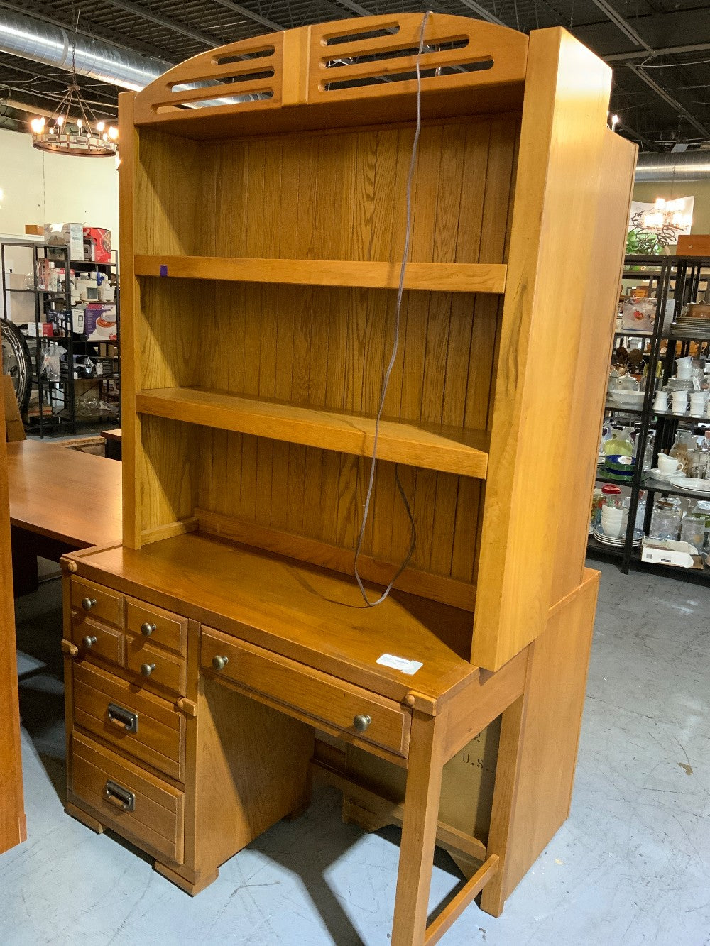 Stanley Wood Desk with Hutch