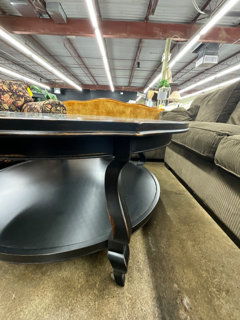 Black Glass Top Coffee Table
