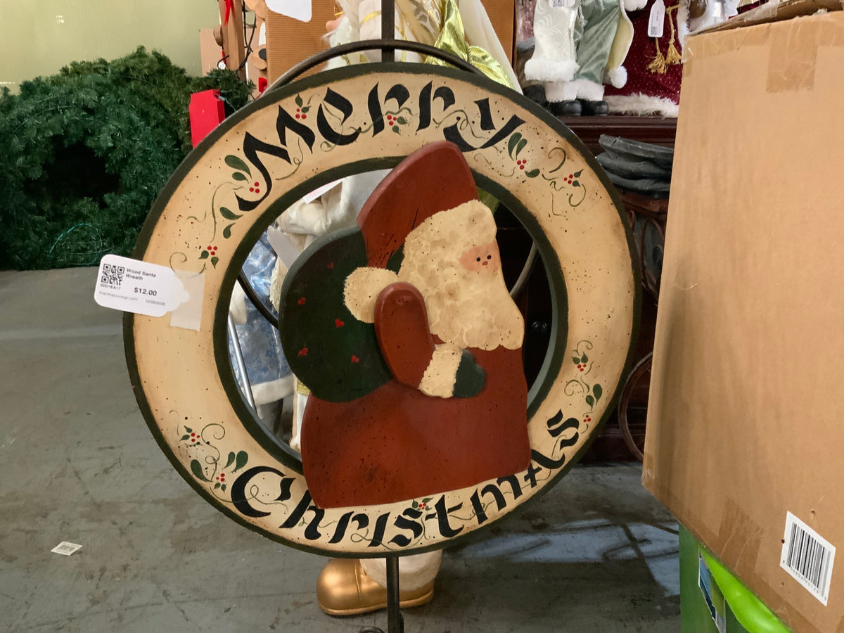 Wood Santa Wreath