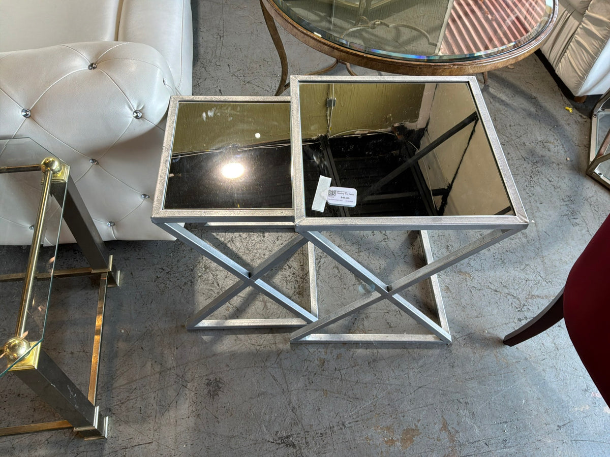 Mirror Top Nesting End Table