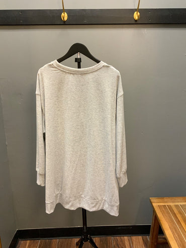 NWT Long SL Top Grey SZ 1X