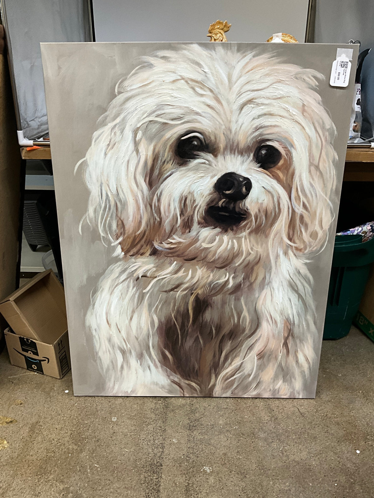 Large White Dog Canvas