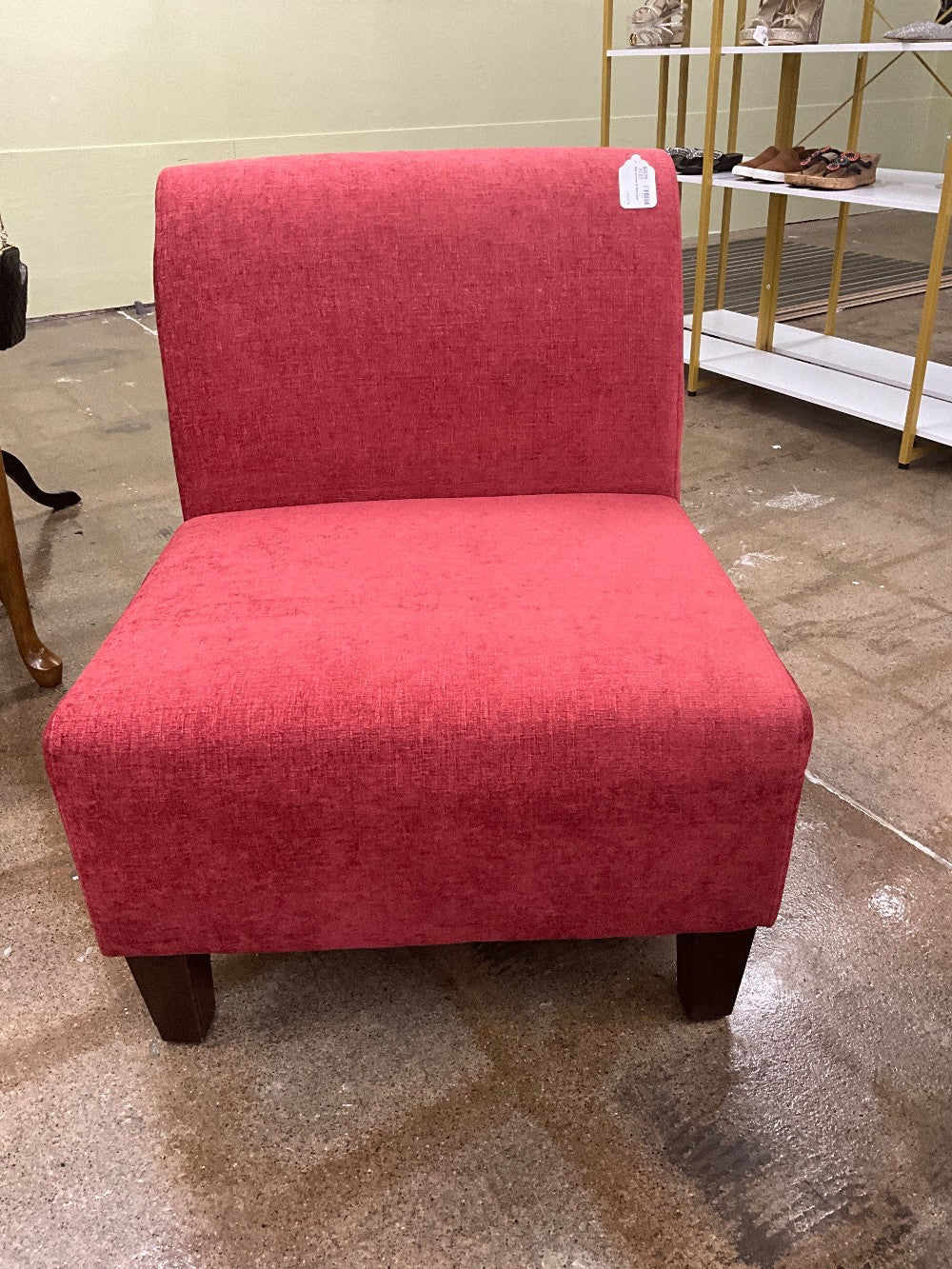 Red Armless Accent Chair