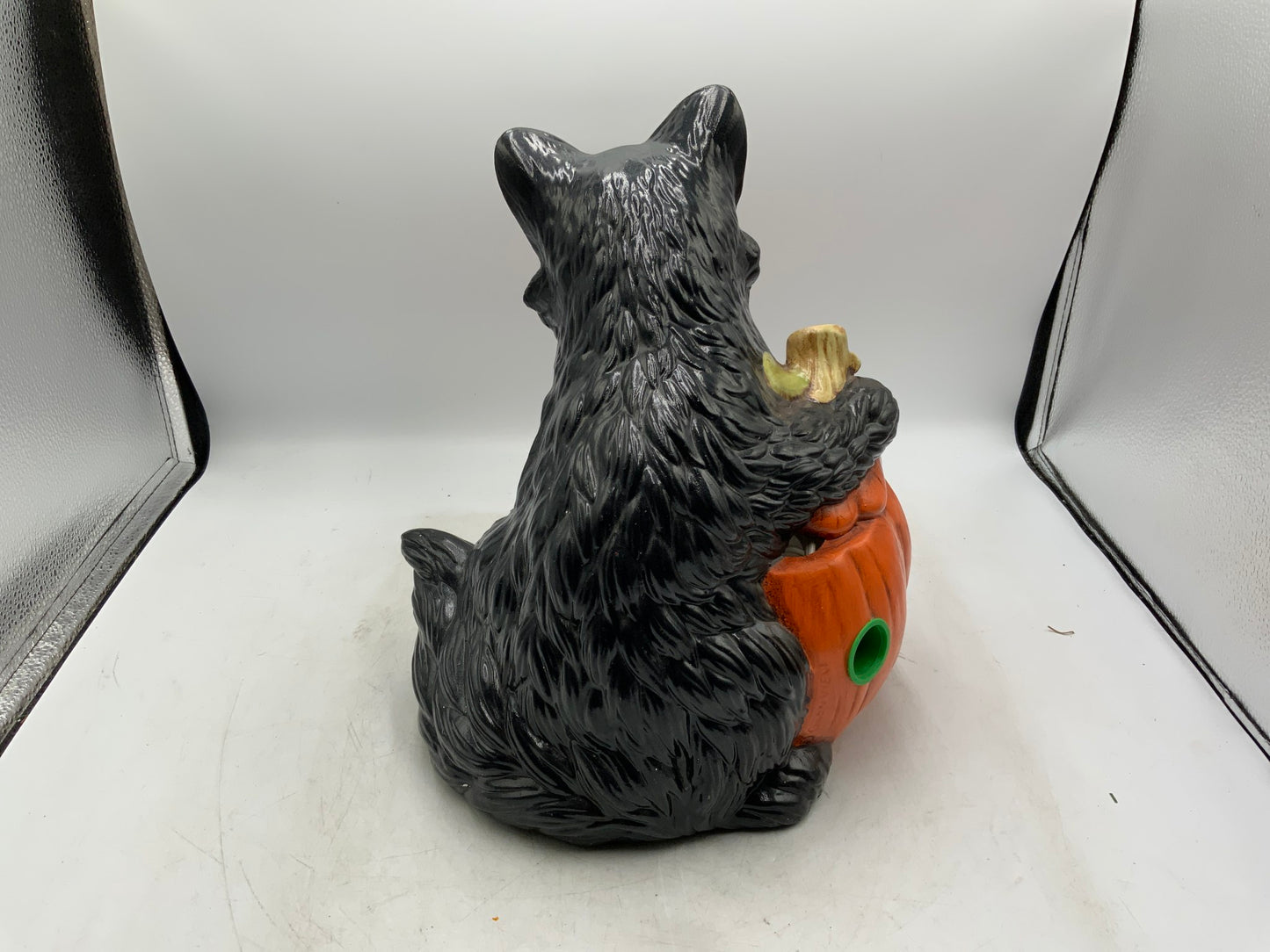 Vtg Cat Pumpkin Lamp