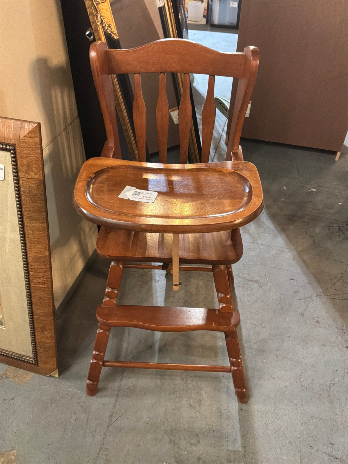 Vtg Wood High Chair