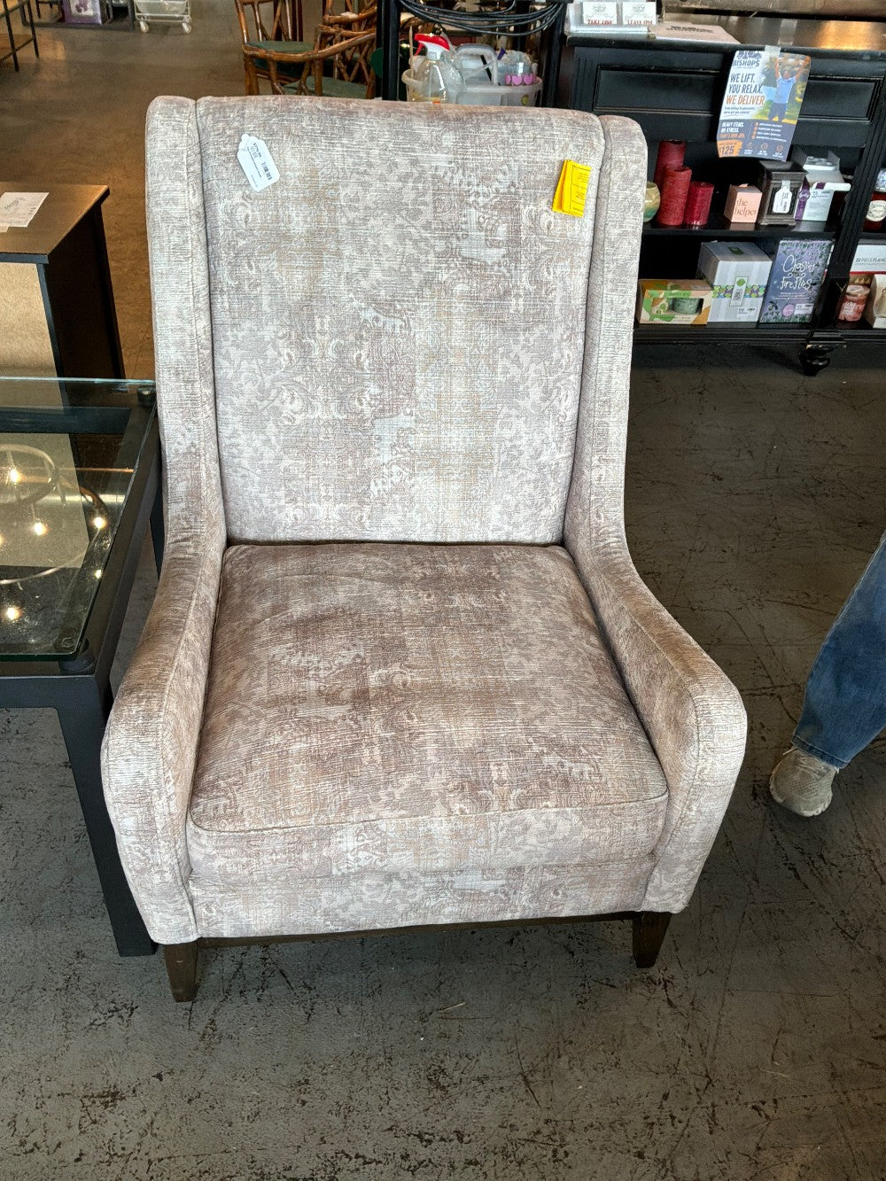 Tan Printed Accent Chair
