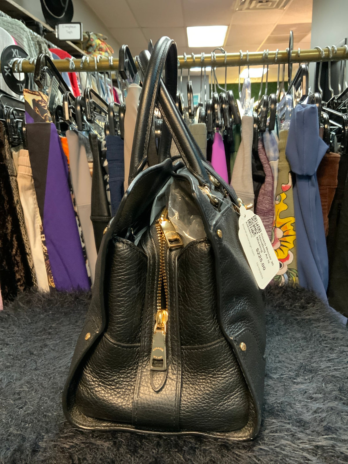 Coach Mercer 30 Handbag As is Missing Crossbody Strap 