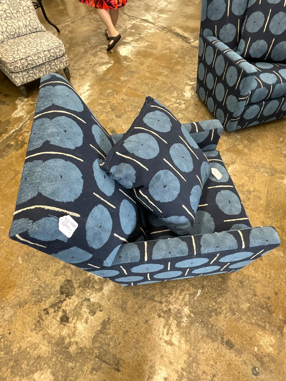 NEW Rowe Custom Upholstered Polka Dot Chair