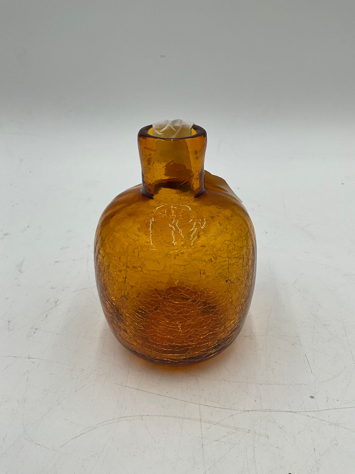 Crackle Blenko Amber Vase