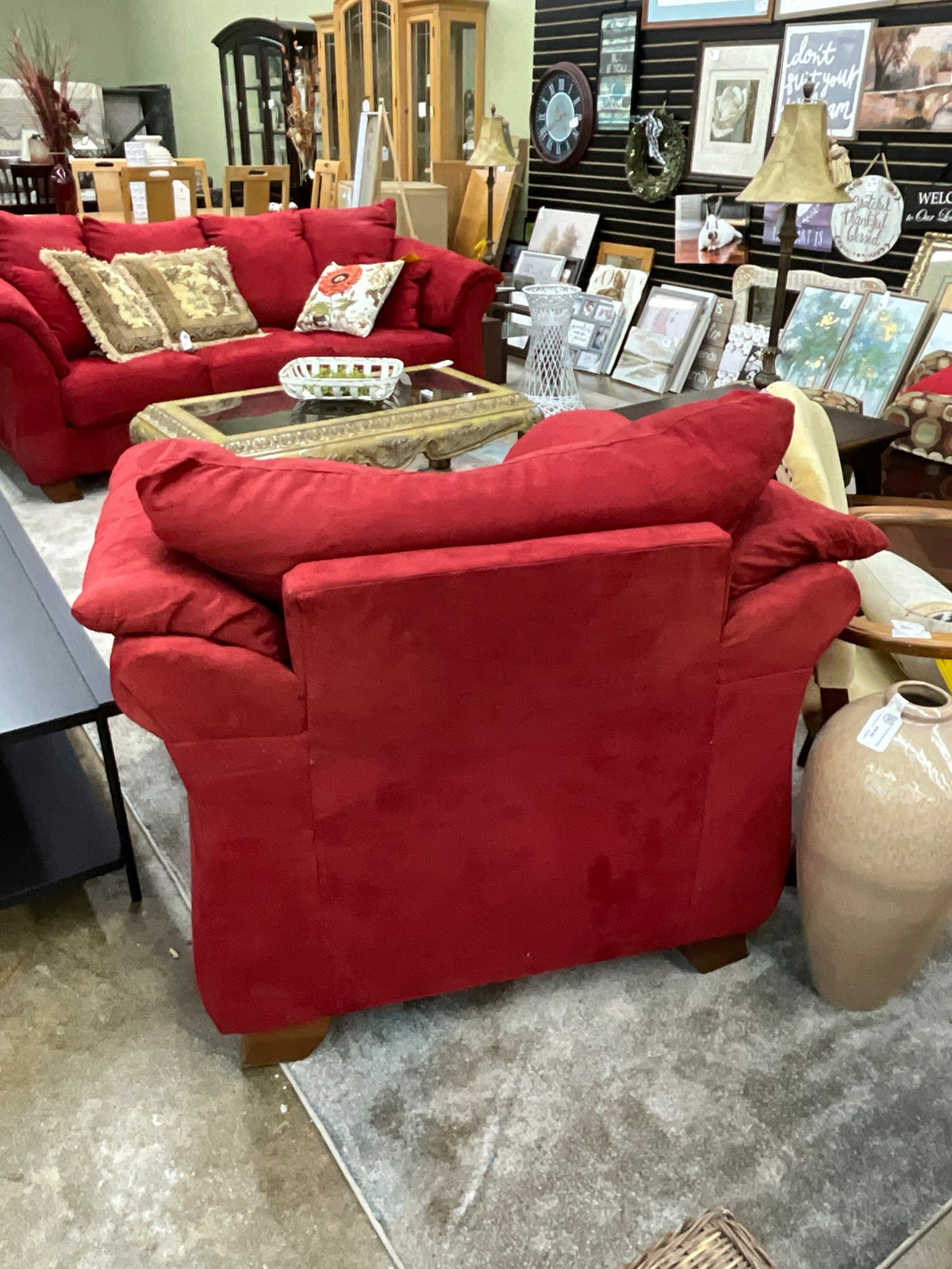 Red Chair w/ Ottoman