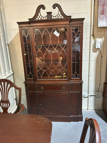 Dark Wood Hutch W/Glass