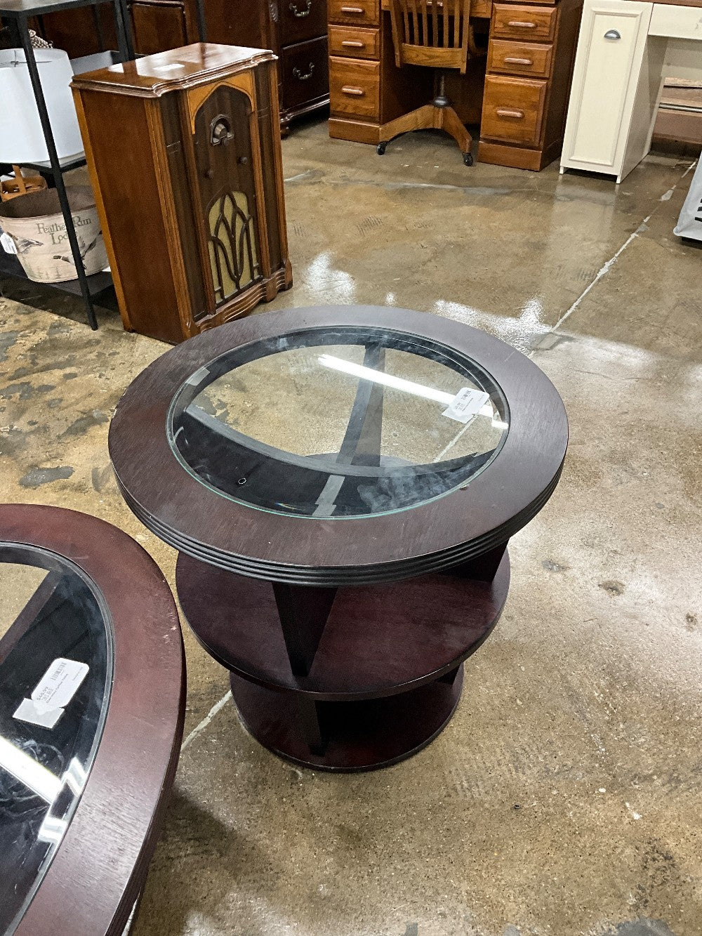 Glass Inlay End Table