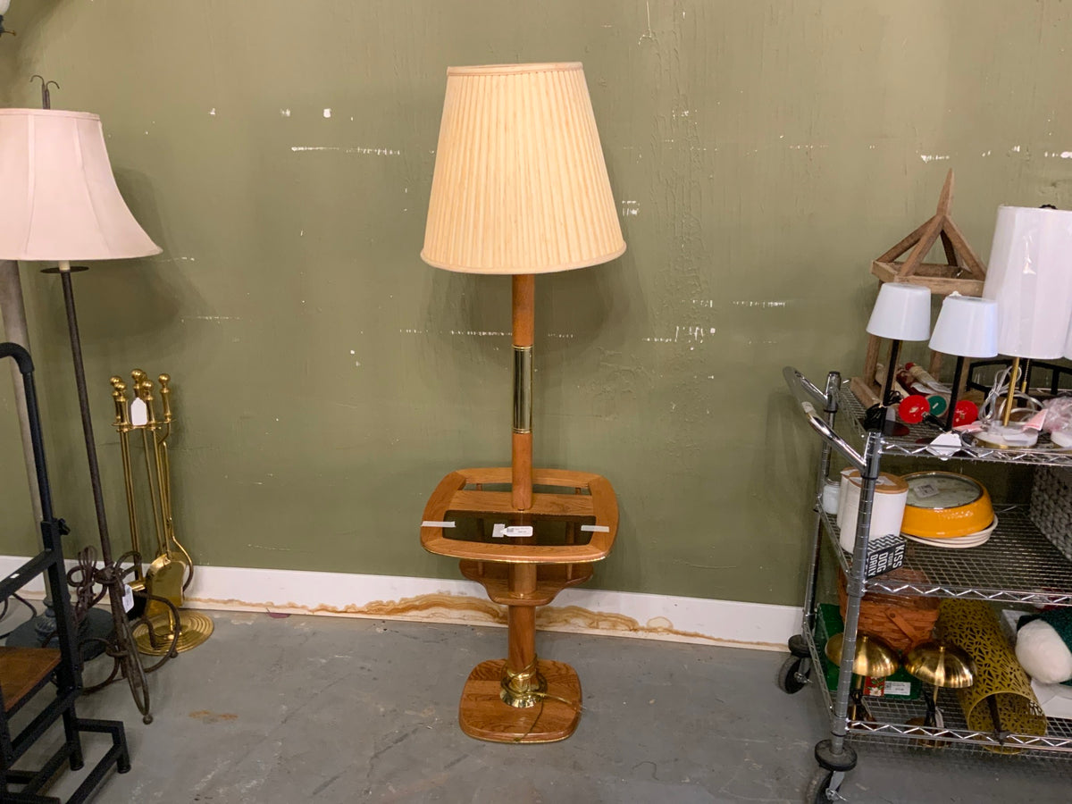 Wood Table Floor Lamp