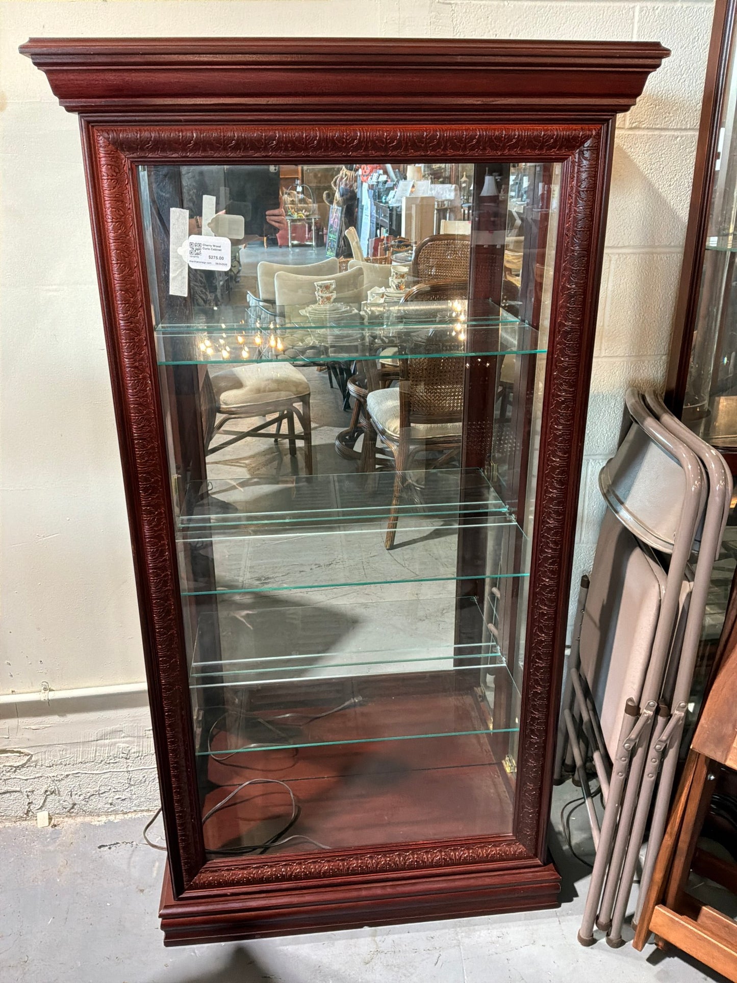 Cherry Wood Curio Cabinet